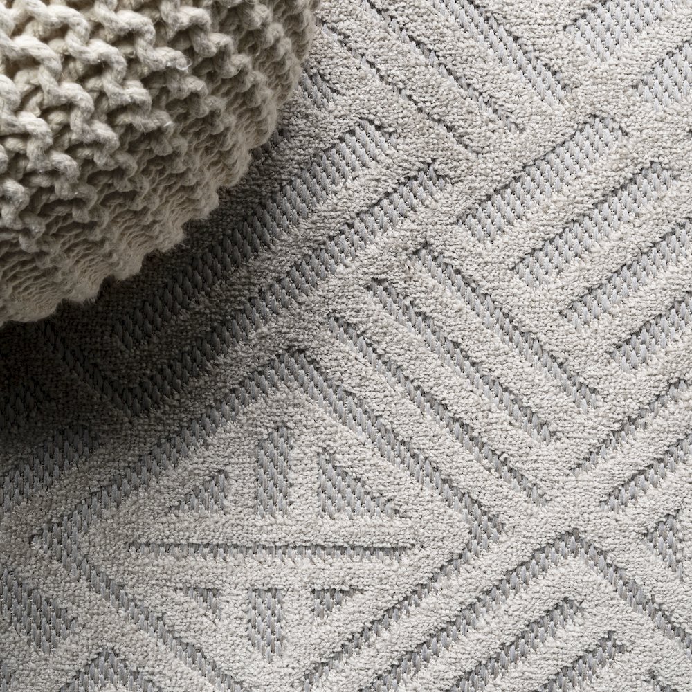 Jordan High-Low Pile Art Deco Geometric Indoor/Outdoor Area Rug. Picture 4