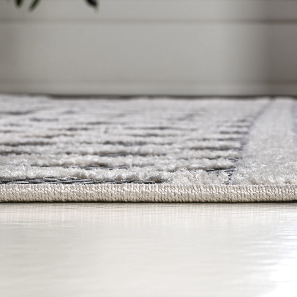 Aylan High-Low Pile Knotted Trellis Geometric Indoor/Outdoor Area Rug. Picture 11