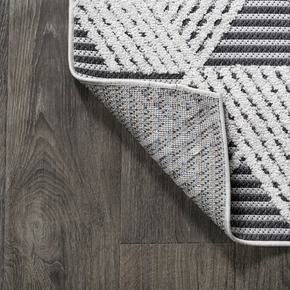 Jazz High-Low Pile Art Deco Geometric Indoor/Outdoor Area Rug. Picture 3