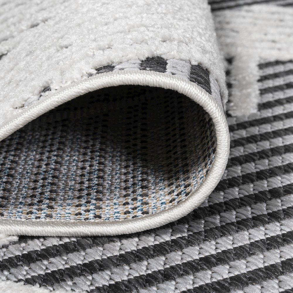 Jazz High-Low Pile Art Deco Geometric Indoor/Outdoor Area Rug. Picture 6