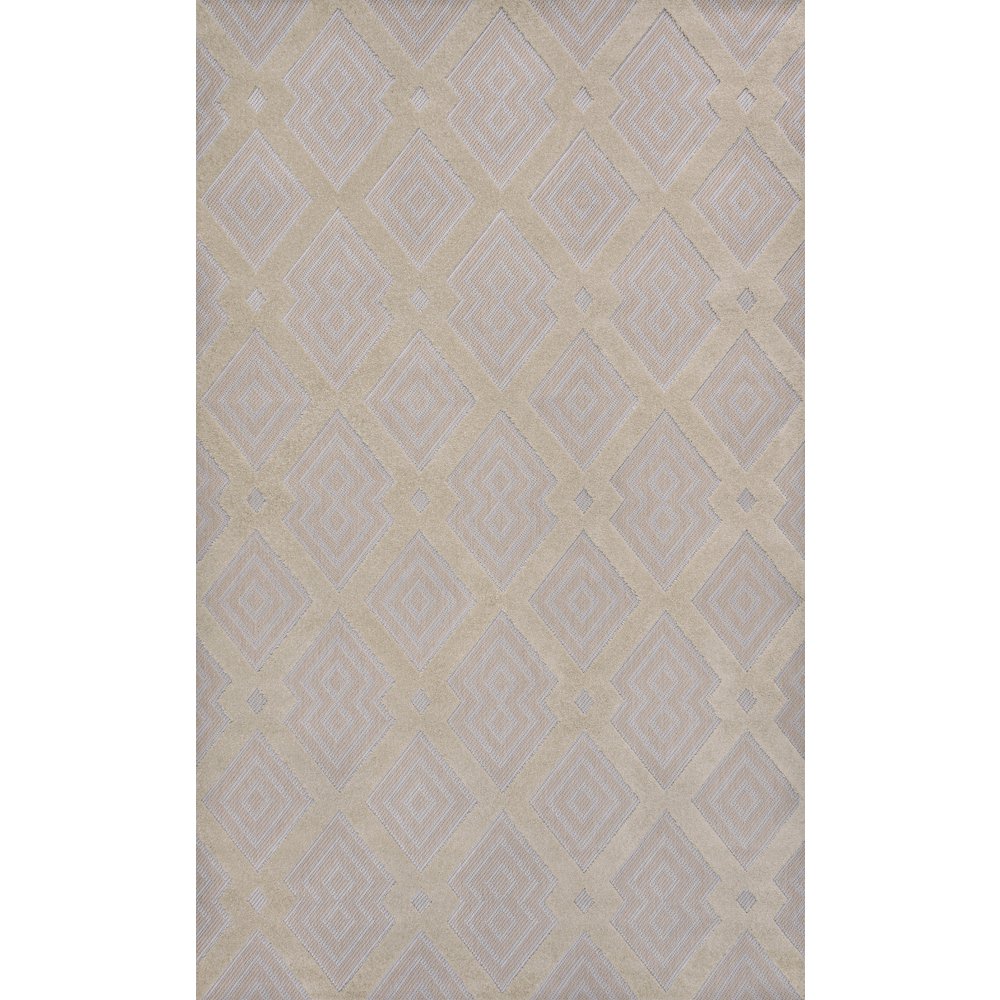 Duwun High-Low Pile Ogee Trellis Tone On Tone Indoor/Outdoor Area Rug. Picture 1