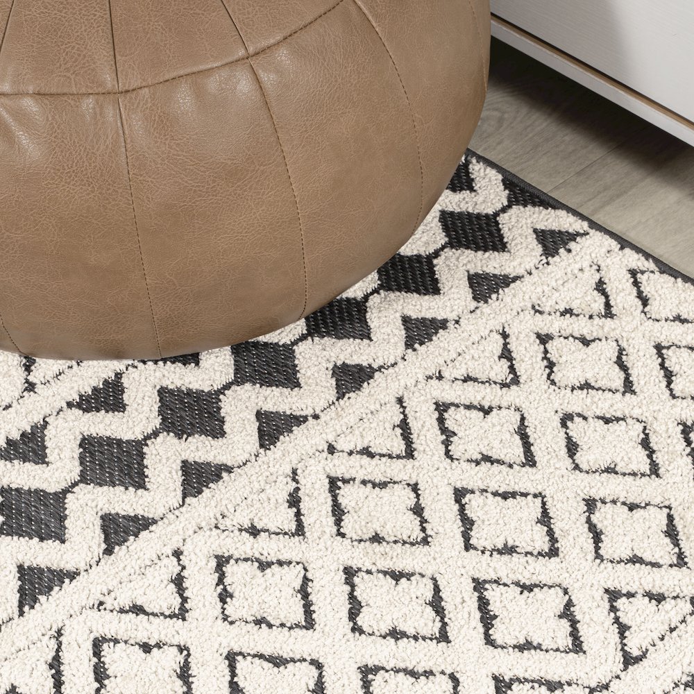 Ormond High-Low Modern Trellis Geometric Area Rug. Picture 11