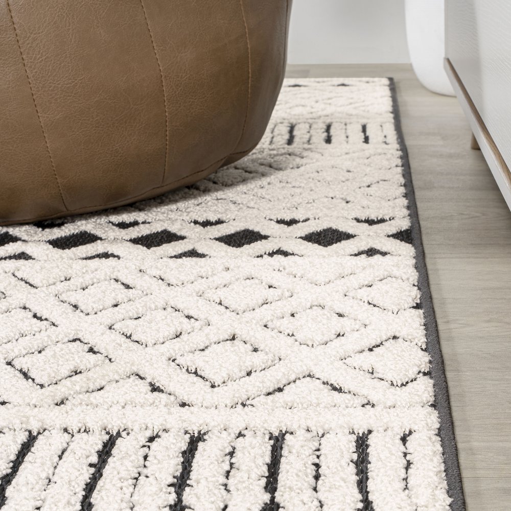 Ormond High-Low Modern Trellis Geometric Area Rug. Picture 12