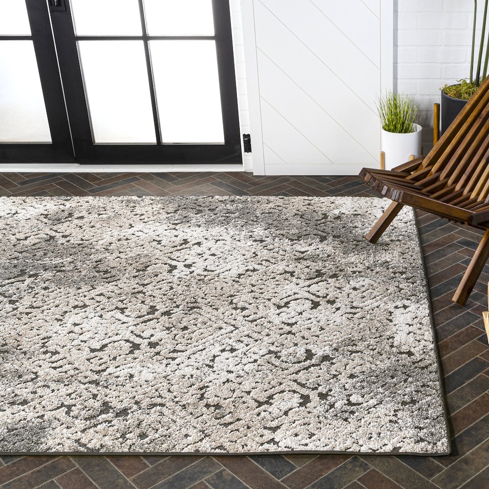 Duenas High-Low Shabby Damask Area Rug. Picture 7
