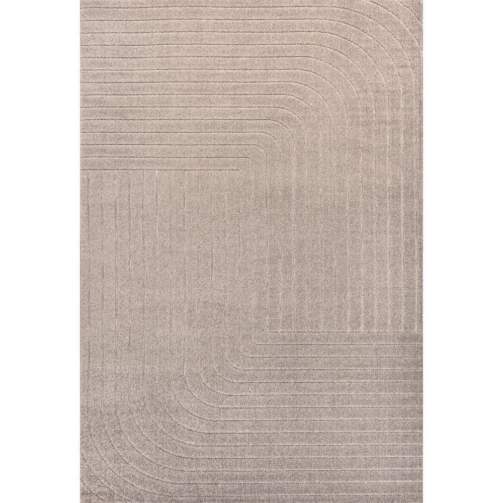 Minimalist Angle Geometric Light Taupe 4 ft. x 6 ft. Indoor/Outdoor Area Rug. Picture 1