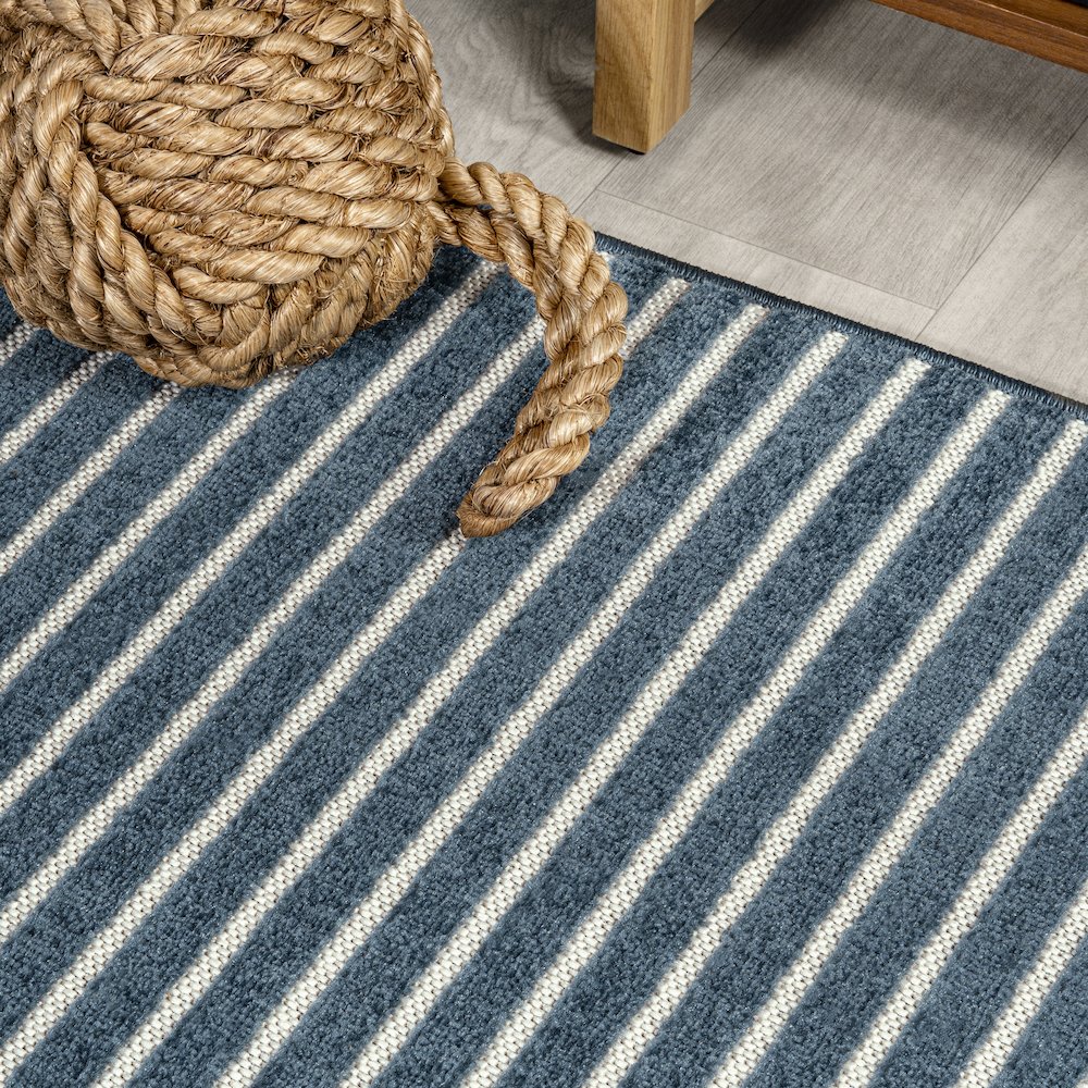 Aarhus Minimalist Scandi Striped Area Rug. Picture 7
