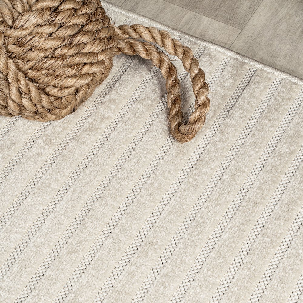 Aarhus Minimalist Scandi Striped Area Rug. Picture 7
