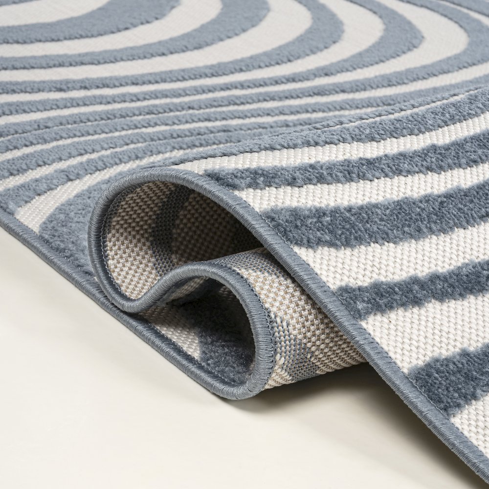 Maribo High-Low Abstract Groovy Striped Indoor/Outdoor Area Rug. Picture 4