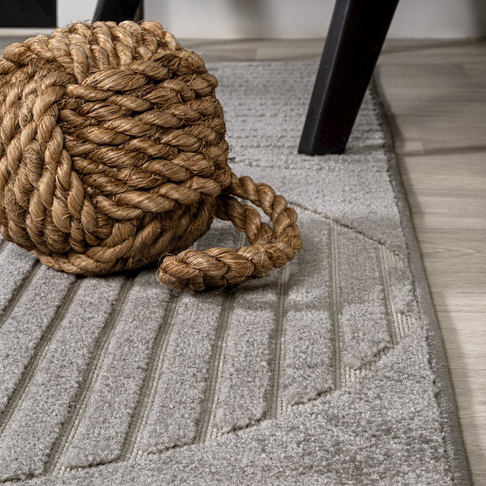 Nordby Geometric Arch Scandi Striped Area Rug. Picture 6