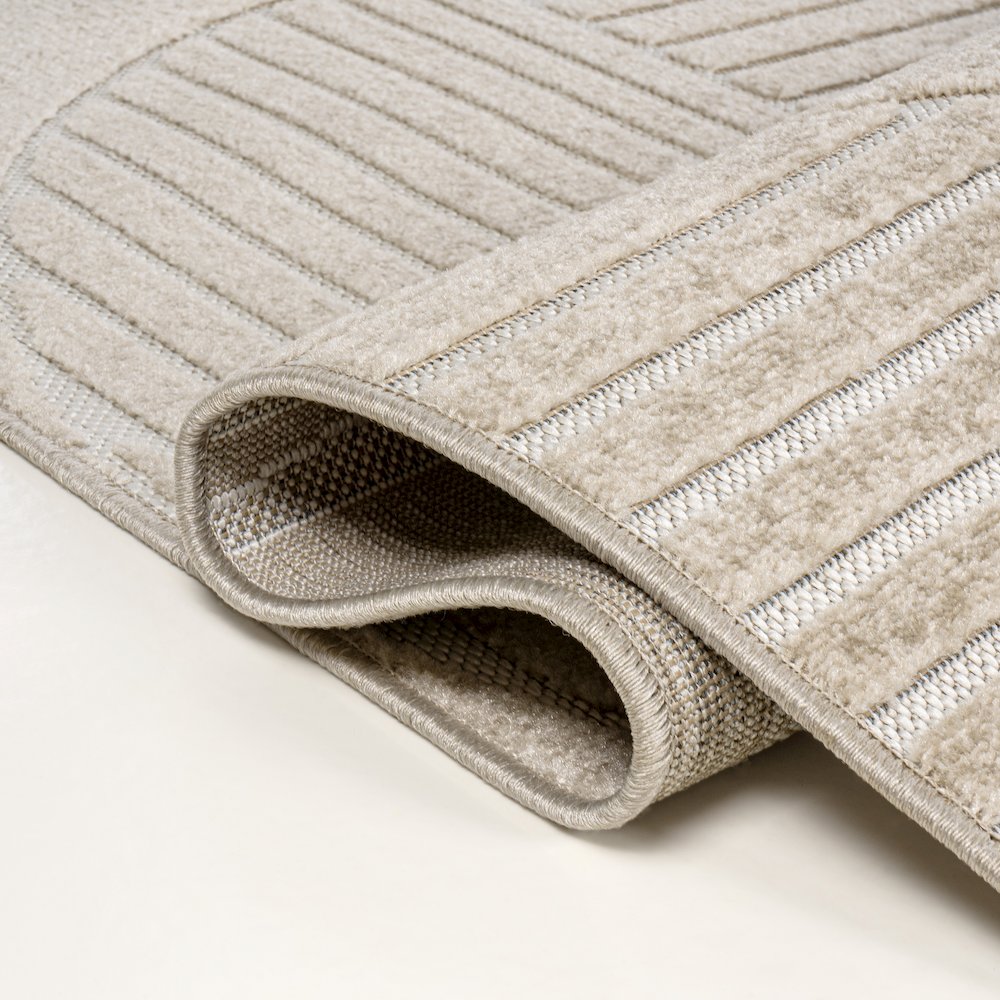 Nordby High-Low Geometric Arch Scandi Striped Indoor/Outdoor Area Rug. Picture 4