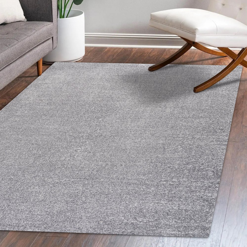 Haze Solid Low Pile Area Rug Gray. Picture 12