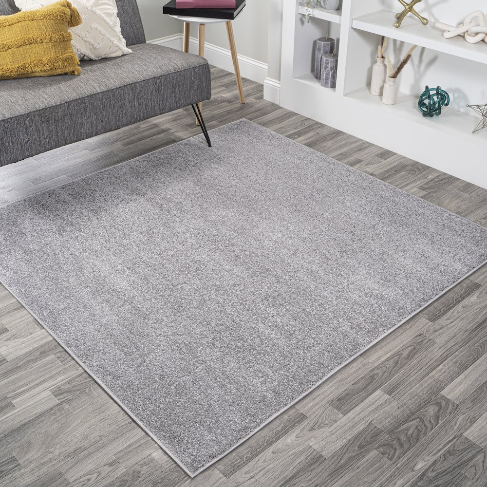 Haze Solid Low Pile Area Rug Gray. Picture 10