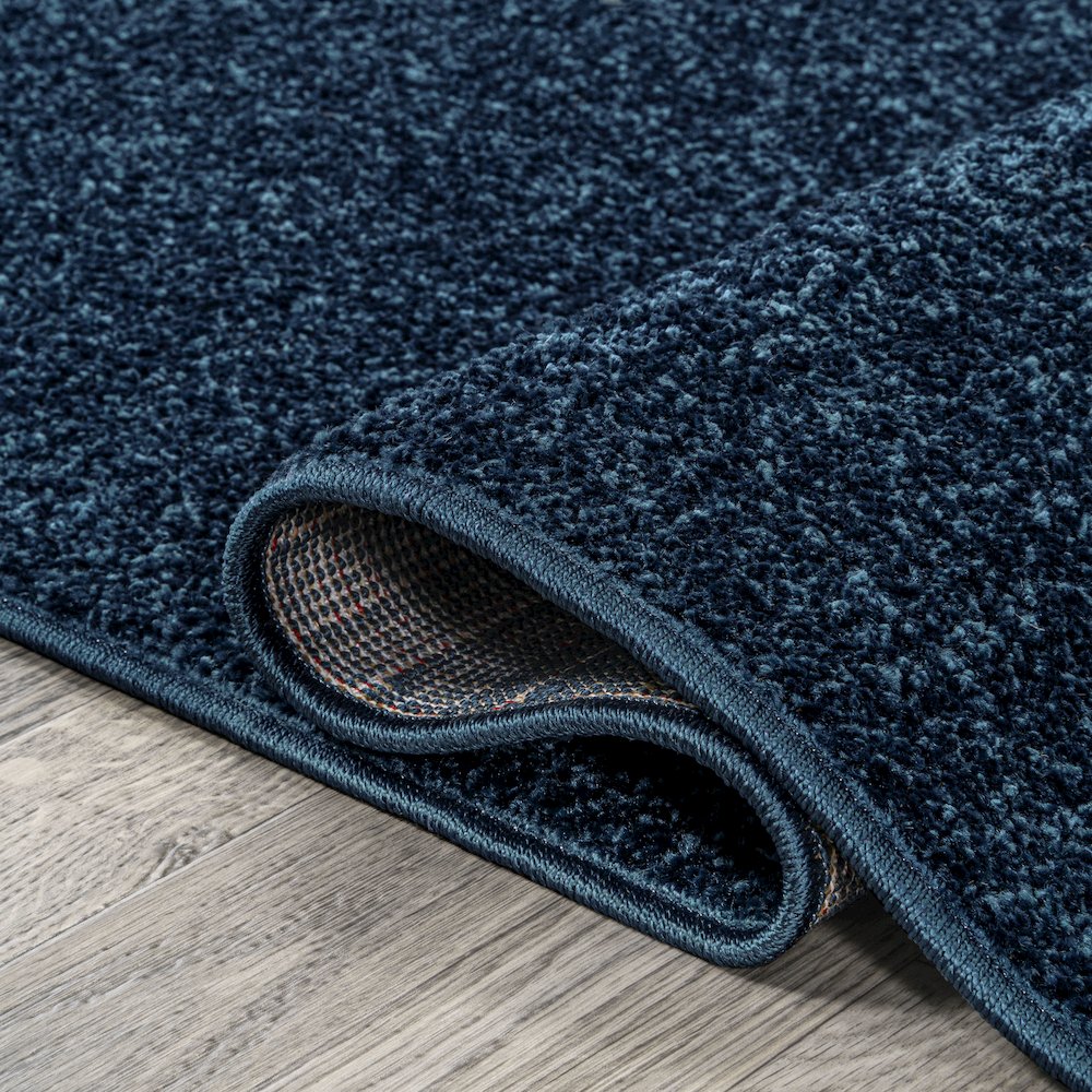 Haze Solid Low Pile Area Rug Navy. Picture 6