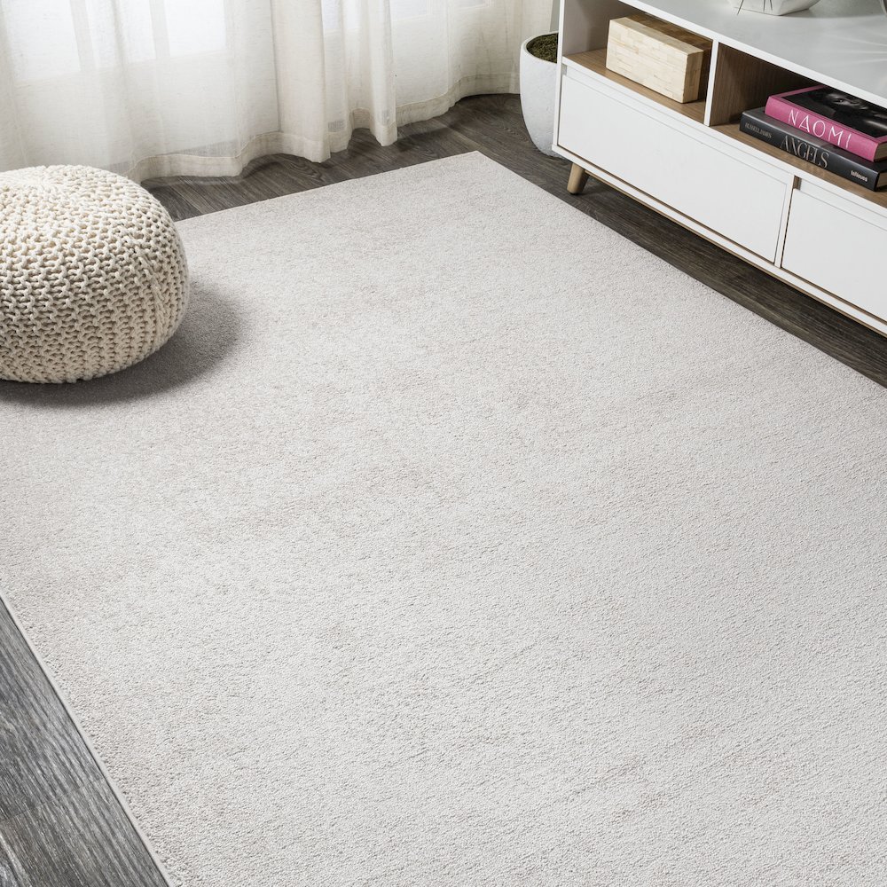 Haze Solid Low Pile Area Rug Ivory. Picture 4