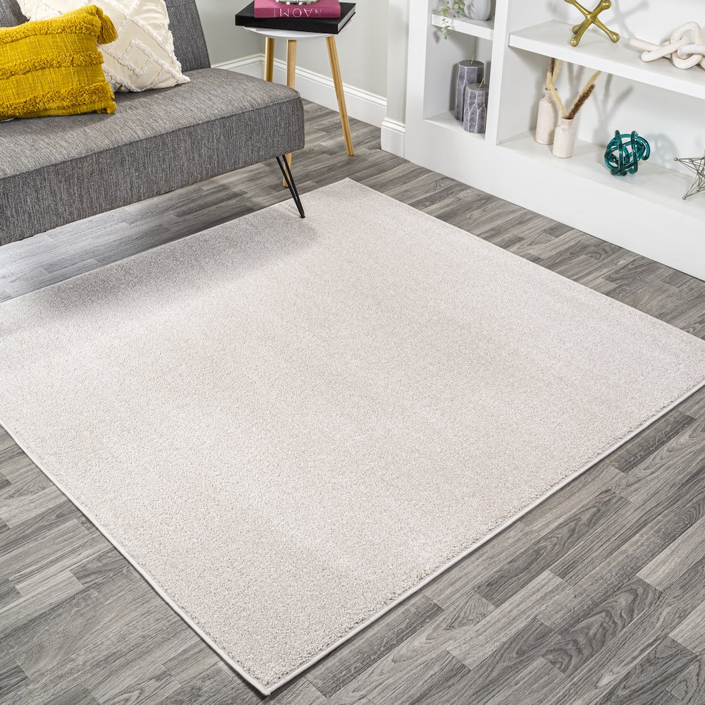 Haze Solid Low Pile Area Rug Ivory. Picture 10
