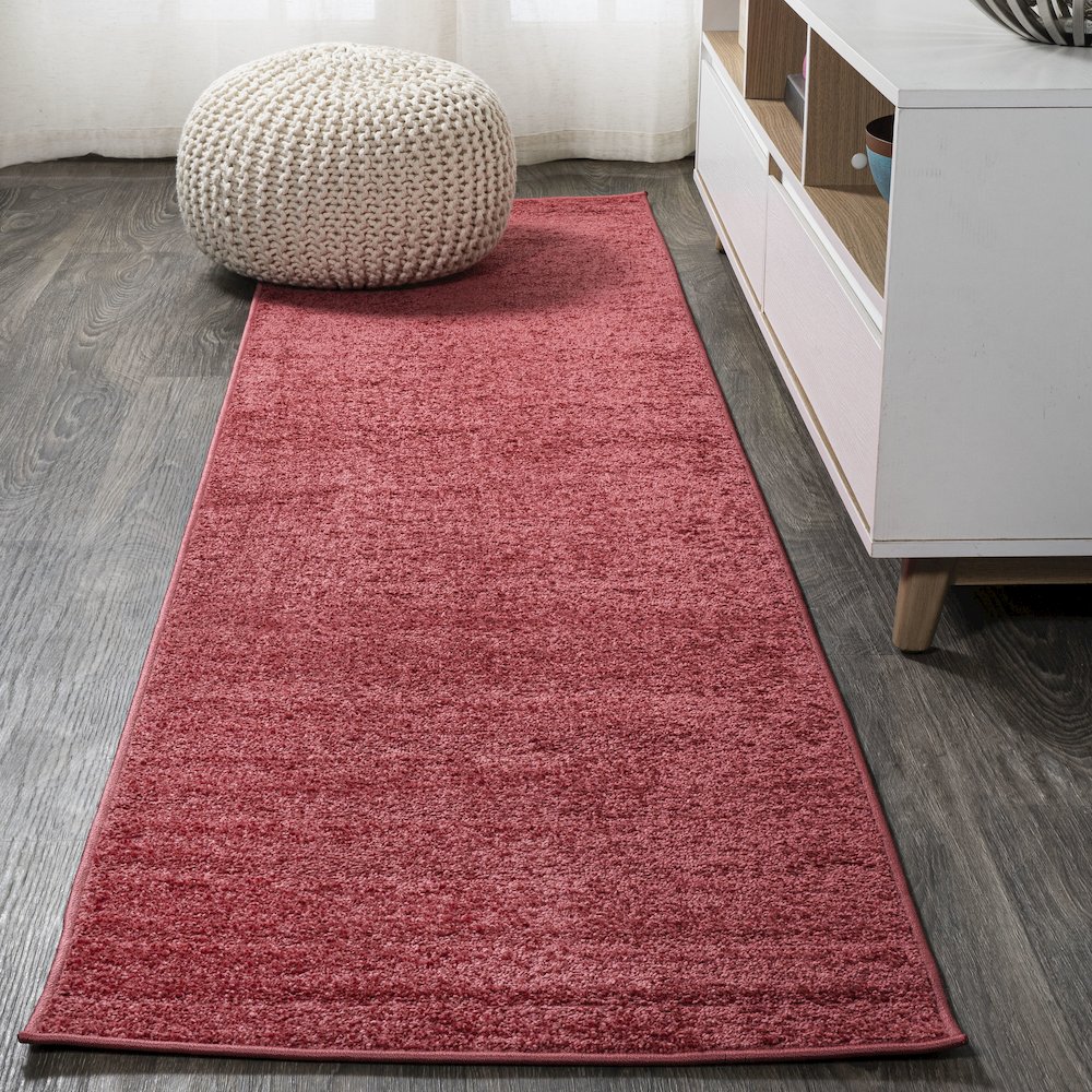 Haze Solid Low Pile Area Rug Red. Picture 2