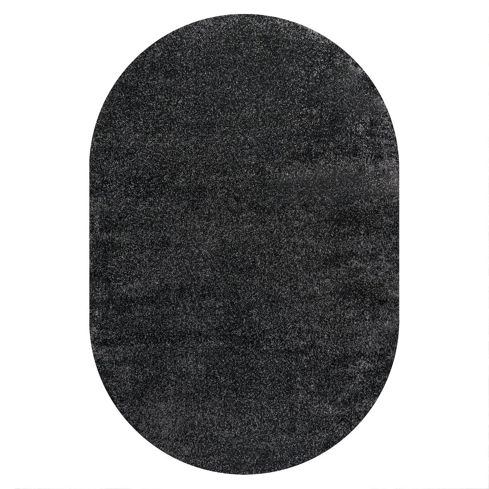 Haze Solid Low Pile Area Rug Black. Picture 1
