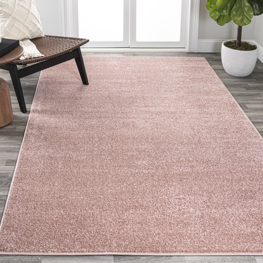 Haze Solid Low Pile Area Rug Pink. Picture 4