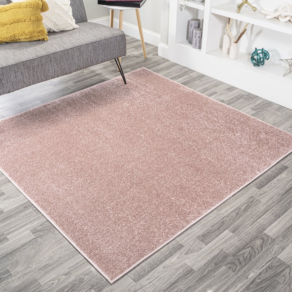 Haze Solid Low Pile Area Rug Pink. Picture 8
