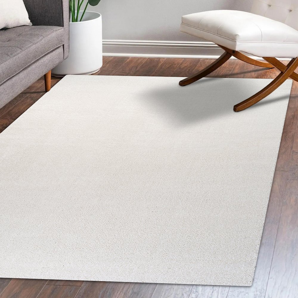 Haze Solid Low Pile Area Rug Cream. Picture 10