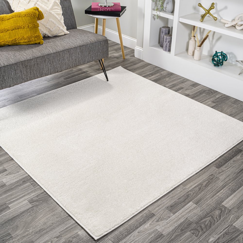 Haze Solid Low Pile Area Rug Cream. Picture 8