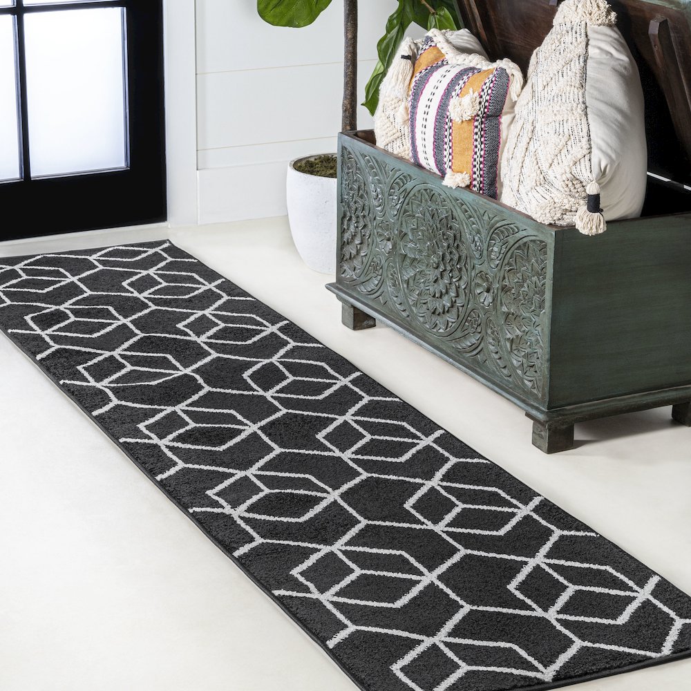 Tumbling Blocks Modern Geometric Area Rug. Picture 10