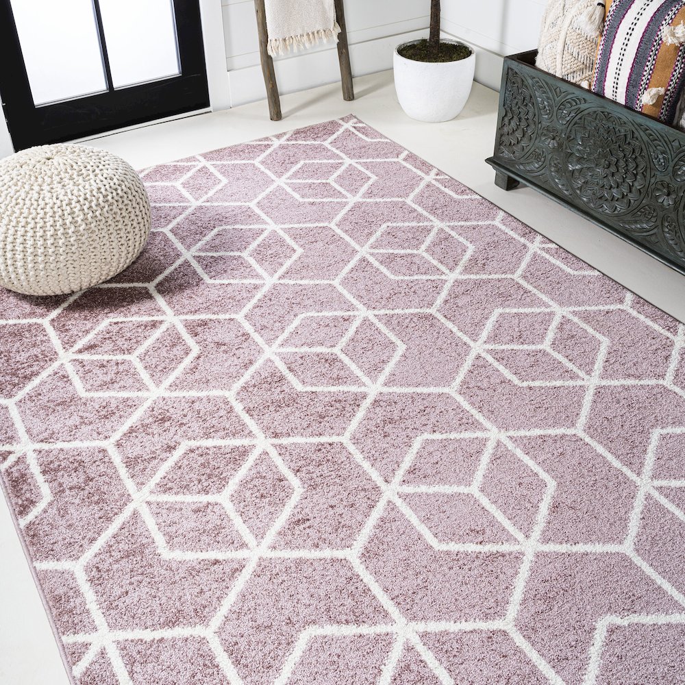 Tumbling Blocks Modern Geometric Area Rug. Picture 4
