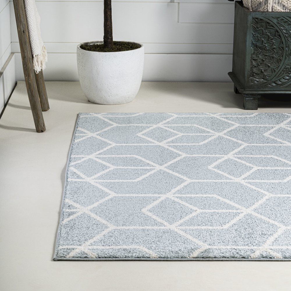 Tumbling Blocks Modern Geometric Area Rug. Picture 3