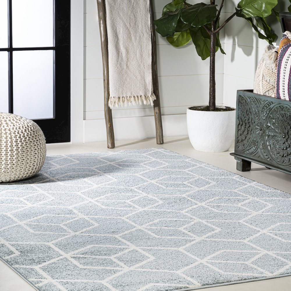 Tumbling Blocks Modern Geometric Area Rug. Picture 5