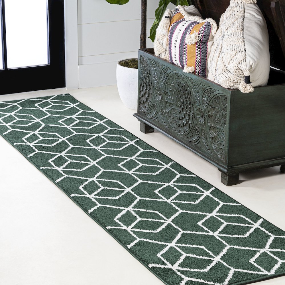 Tumbling Blocks Modern Geometric Area Rug. Picture 10
