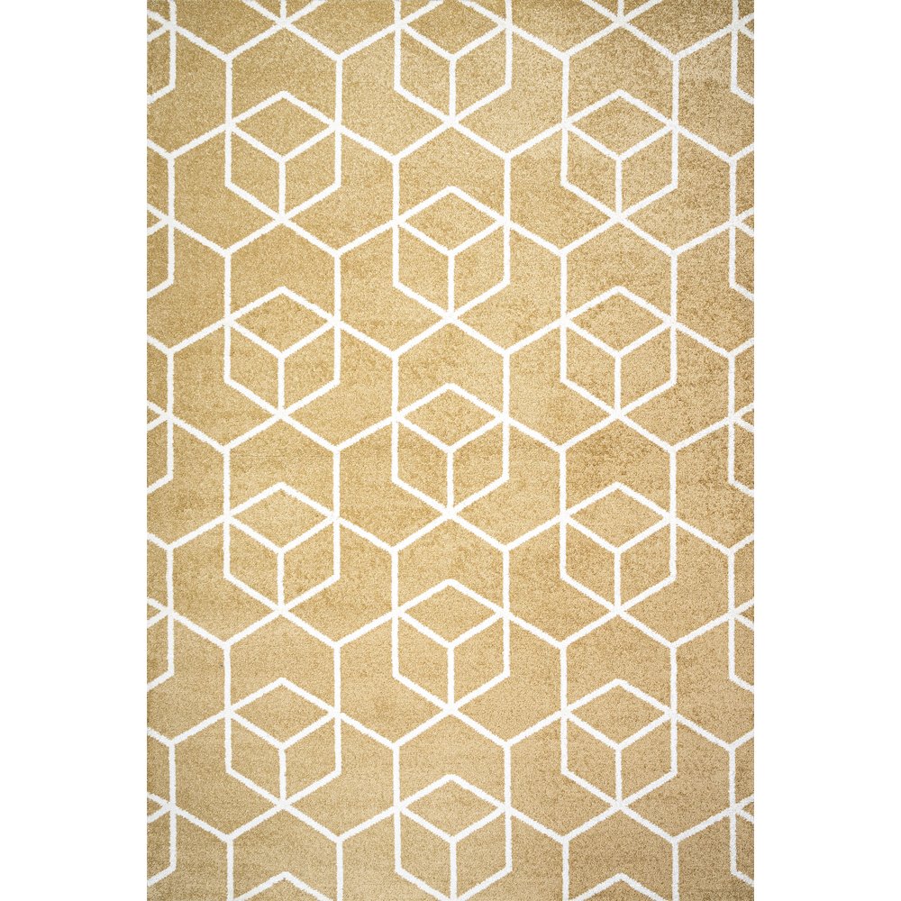 Tumbling Blocks Modern Geometric Area Rug. Picture 1