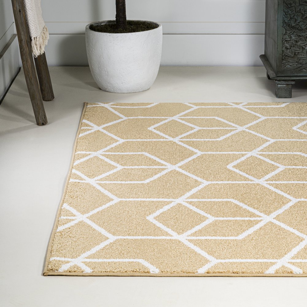 Tumbling Blocks Modern Geometric Area Rug. Picture 3