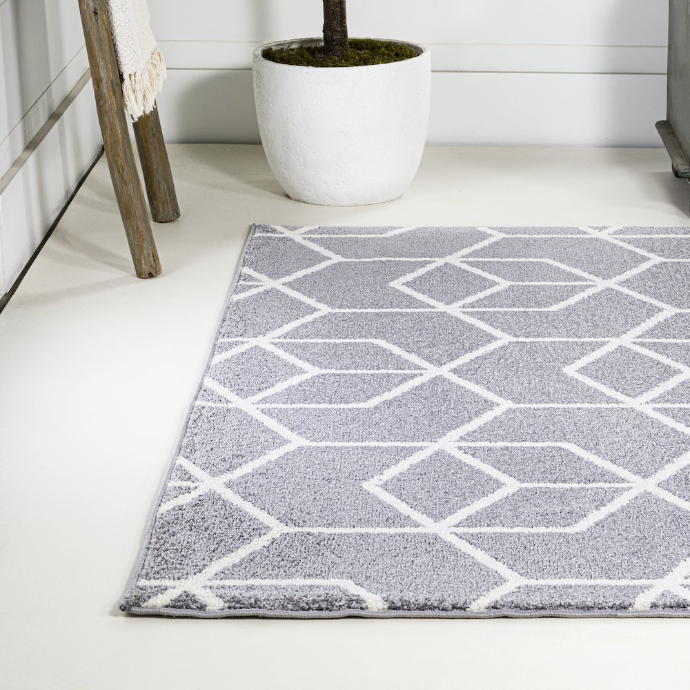 Tumbling Blocks Modern Geometric Area Rug. Picture 3