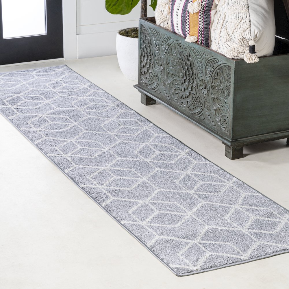 Tumbling Blocks Modern Geometric Area Rug. Picture 10