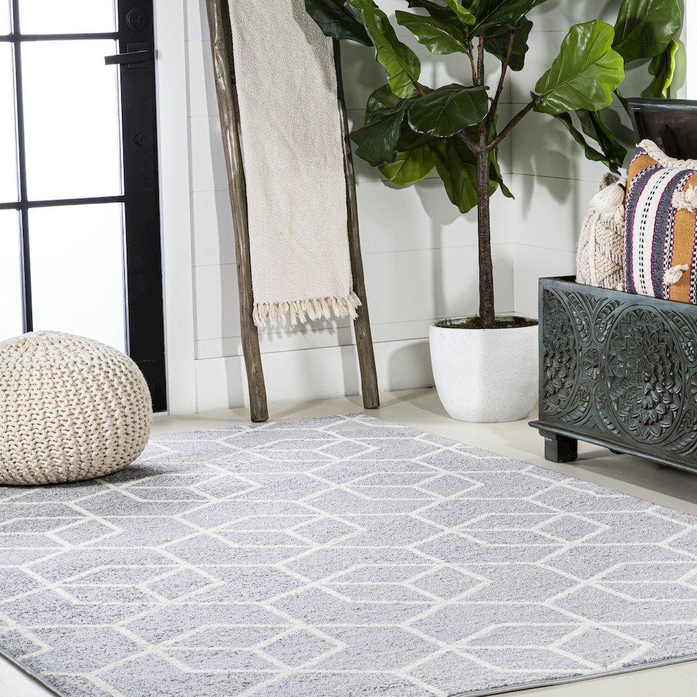 Tumbling Blocks Modern Geometric Area Rug. Picture 5