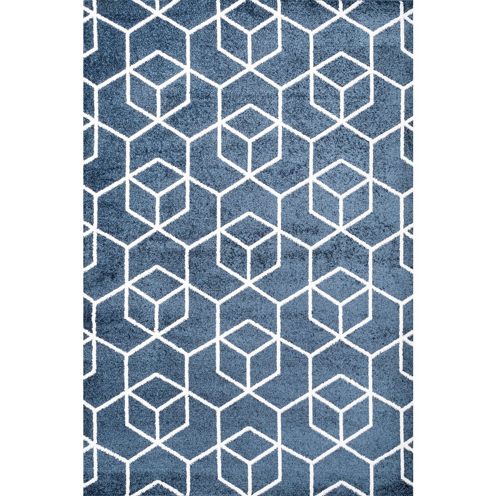 Tumbling Blocks Modern Geometric Area Rug. Picture 1