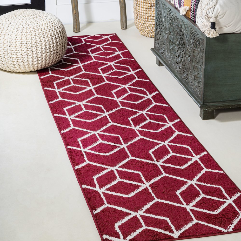 Tumbling Blocks Modern Geometric Area Rug. Picture 9