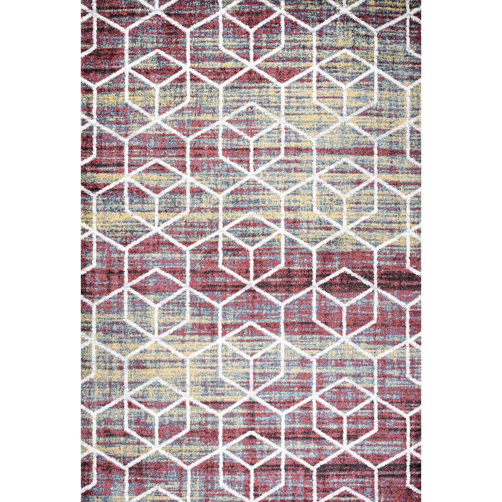 Tumbling Blocks Modern Geometric Area Rug. Picture 1