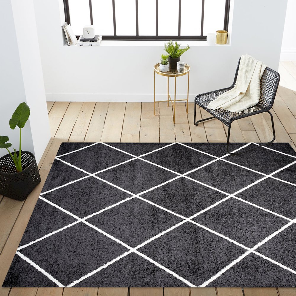Cole Minimalist Diamond Trellis Area Rug. Picture 12
