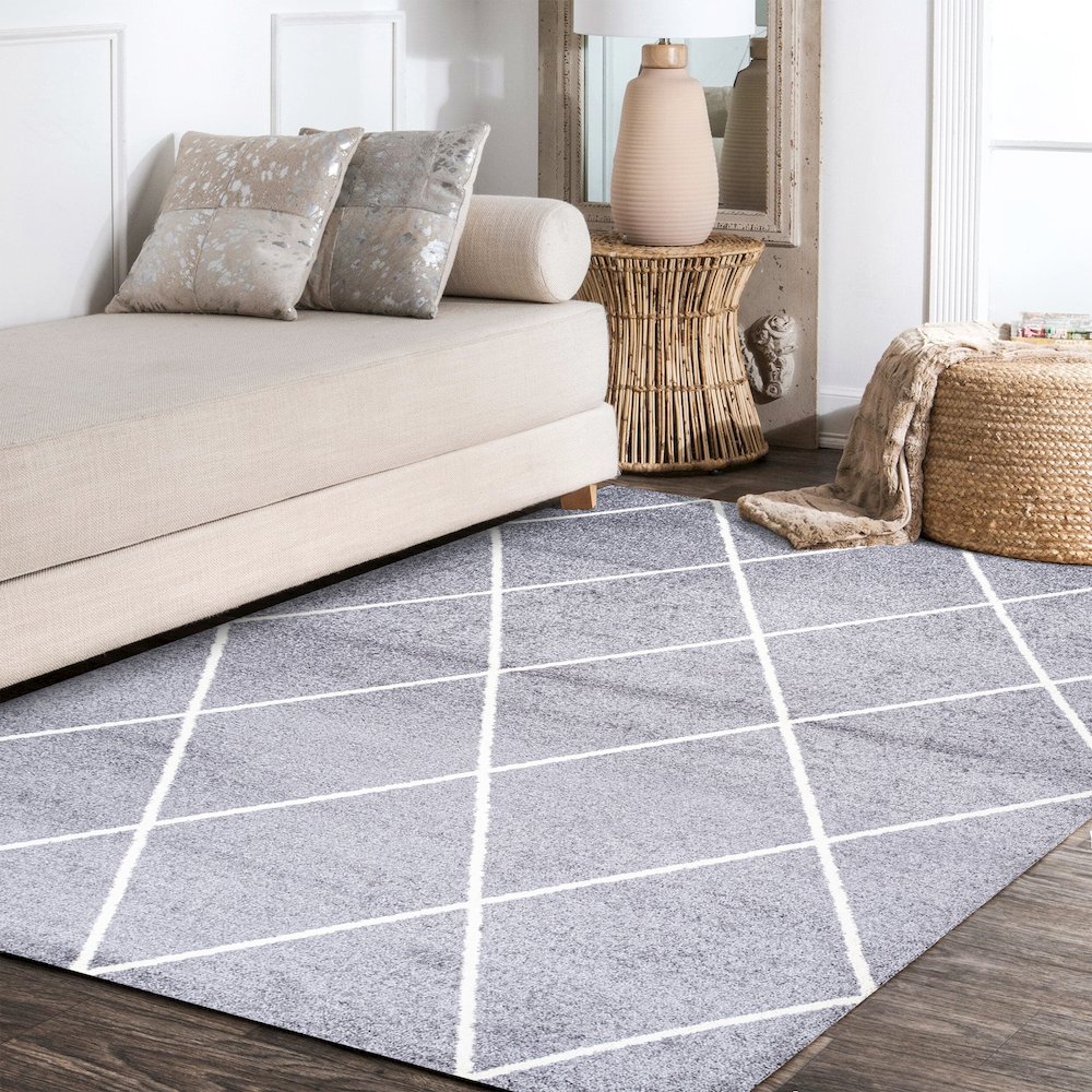 Cole Minimalist Diamond Trellis Area Rug. Picture 12