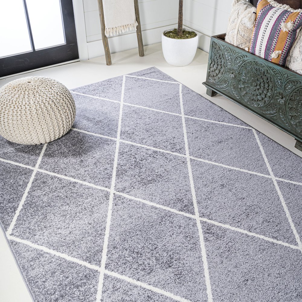 Cole Minimalist Diamond Trellis Area Rug. Picture 4