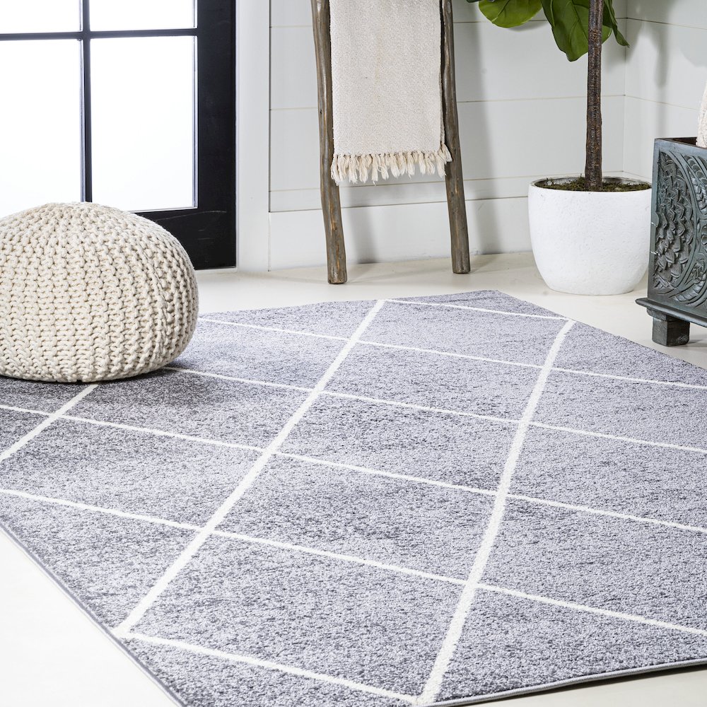Cole Minimalist Diamond Trellis Area Rug. Picture 5