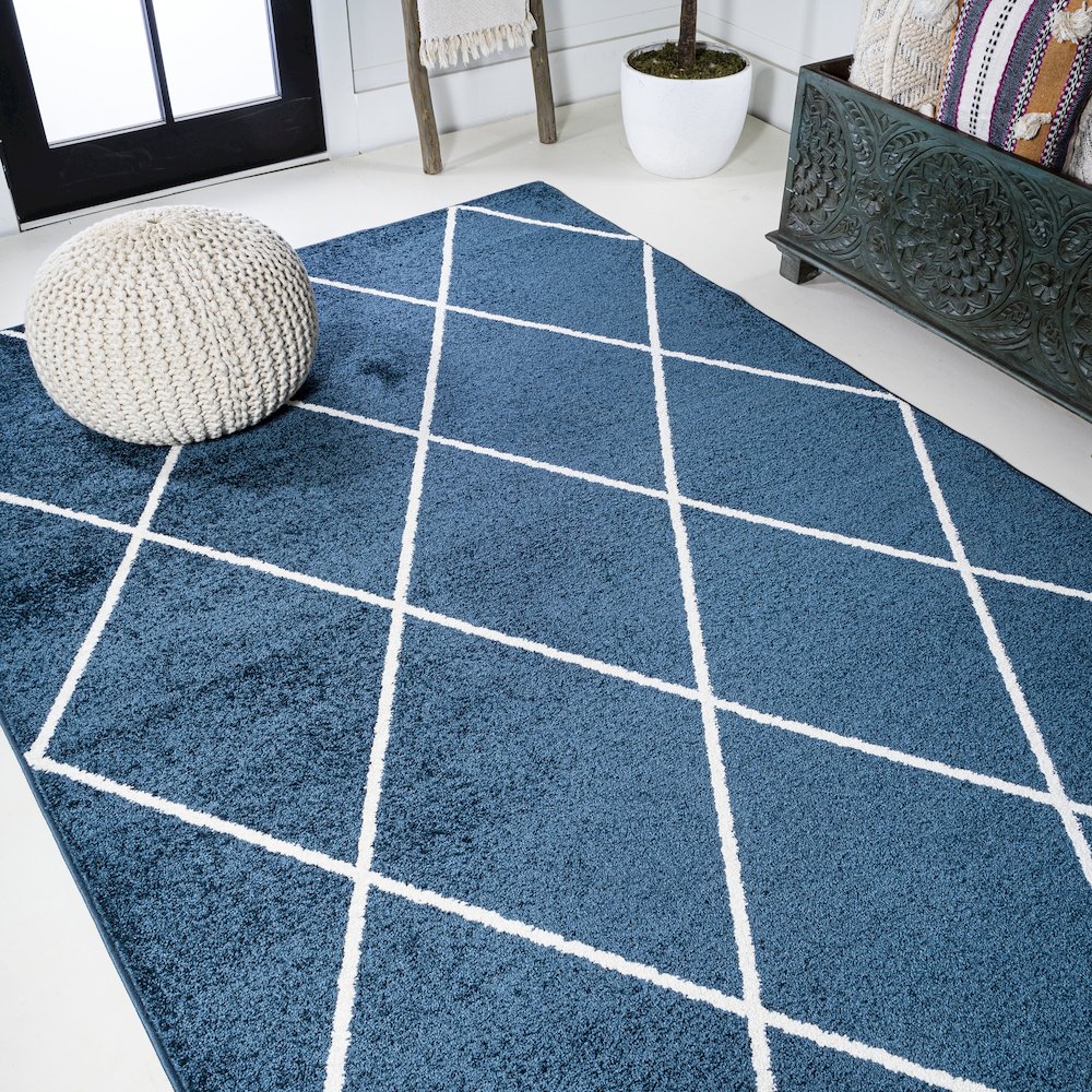Cole Minimalist Diamond Trellis Area Rug. Picture 4