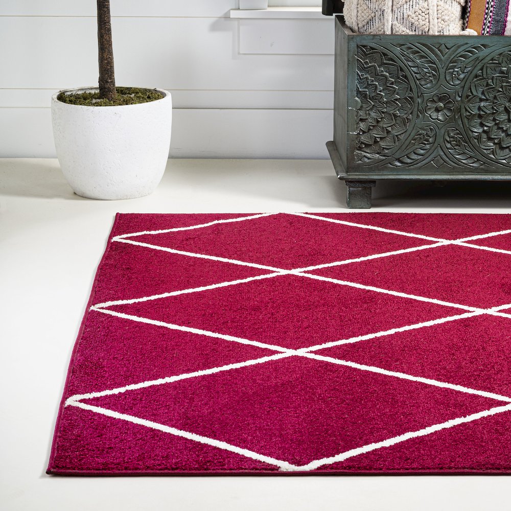 Cole Minimalist Diamond Trellis Area Rug. Picture 3