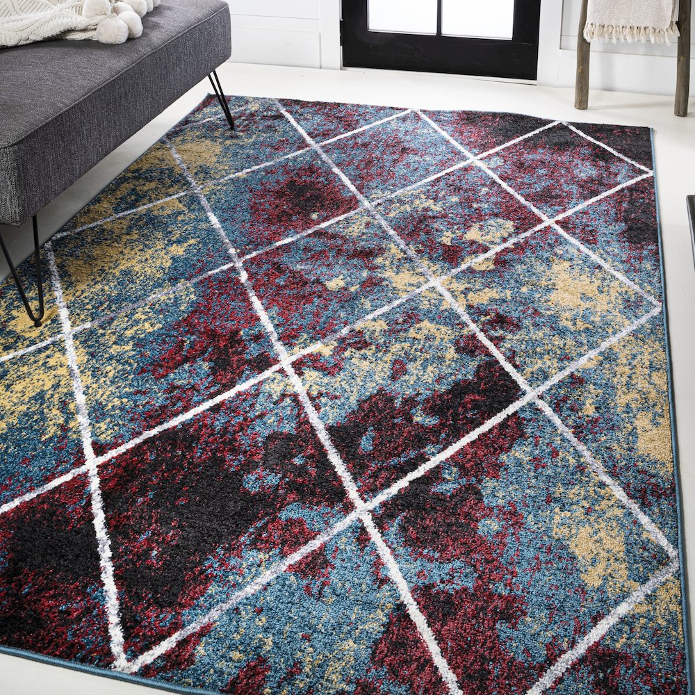 Cole Minimalist Diamond Trellis Area Rug. Picture 2