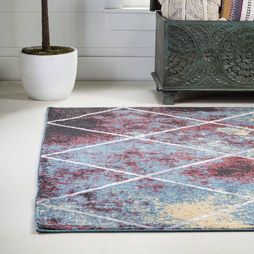 Cole Minimalist Diamond Trellis Area Rug. Picture 3