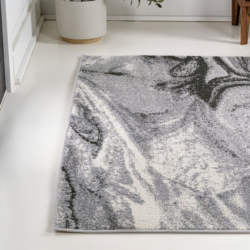 Viscon Abstract Marble Contemporary Area Rug. Picture 3