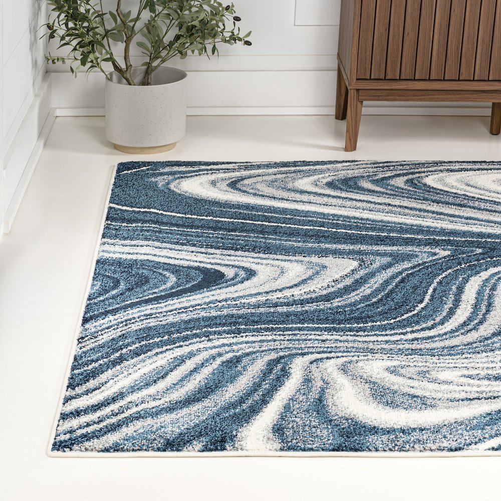 Eleni Contemporary Glam Abstract Marble Area Rug. Picture 4