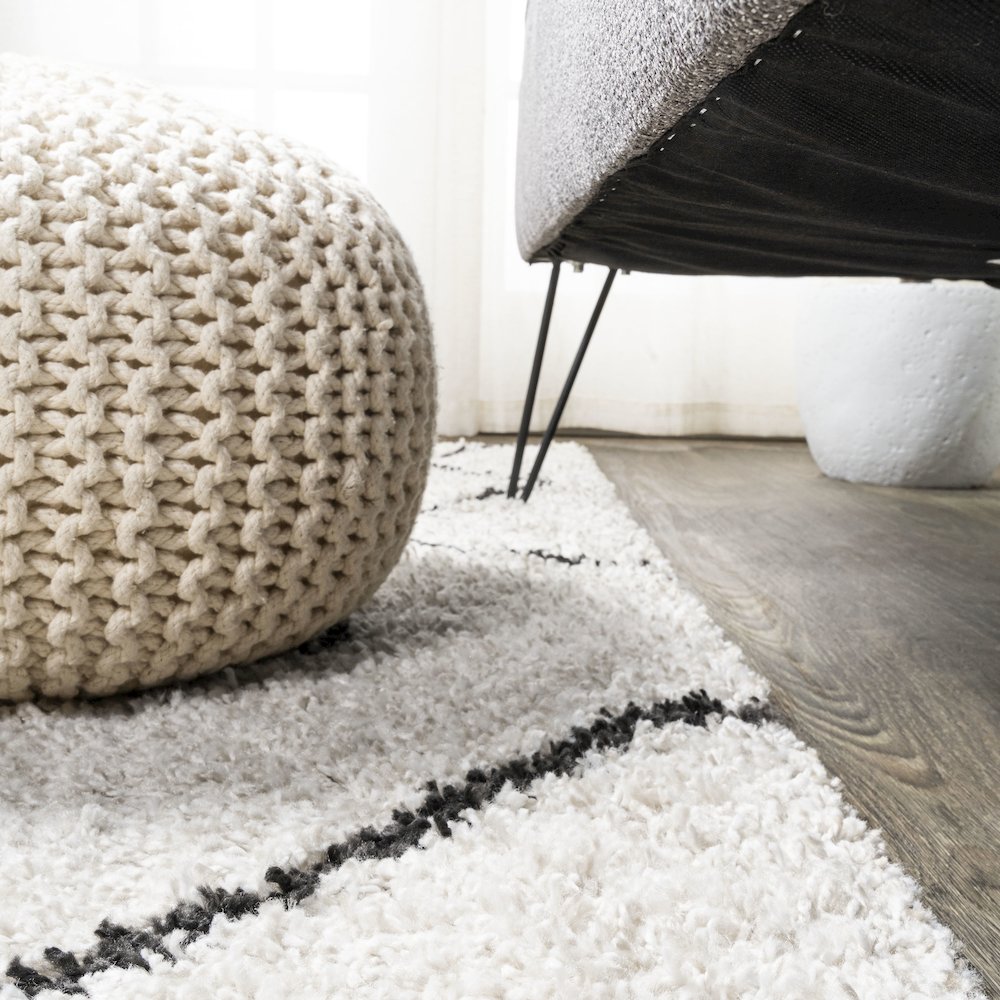 Inca Moroccan Diamond Shag Area Rug. Picture 9