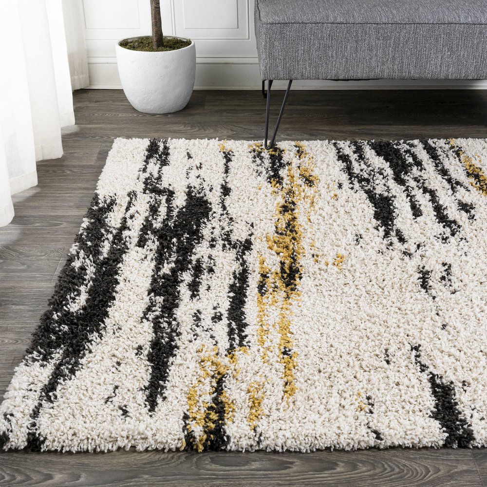 Nova Modern Bold Strie Shag Area Rug. Picture 3